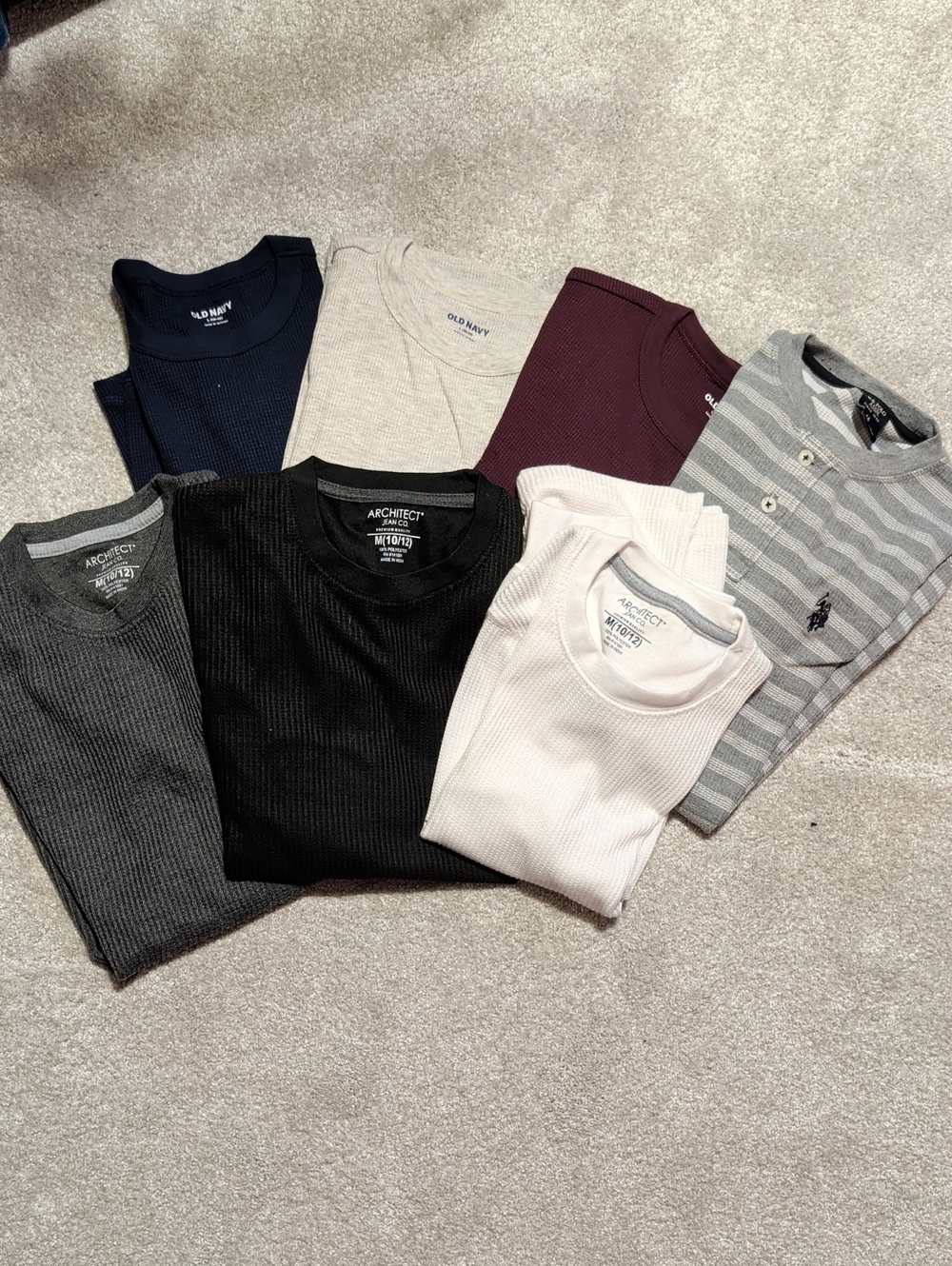 Assorted Kids Thermal Crew Neck Shirt -